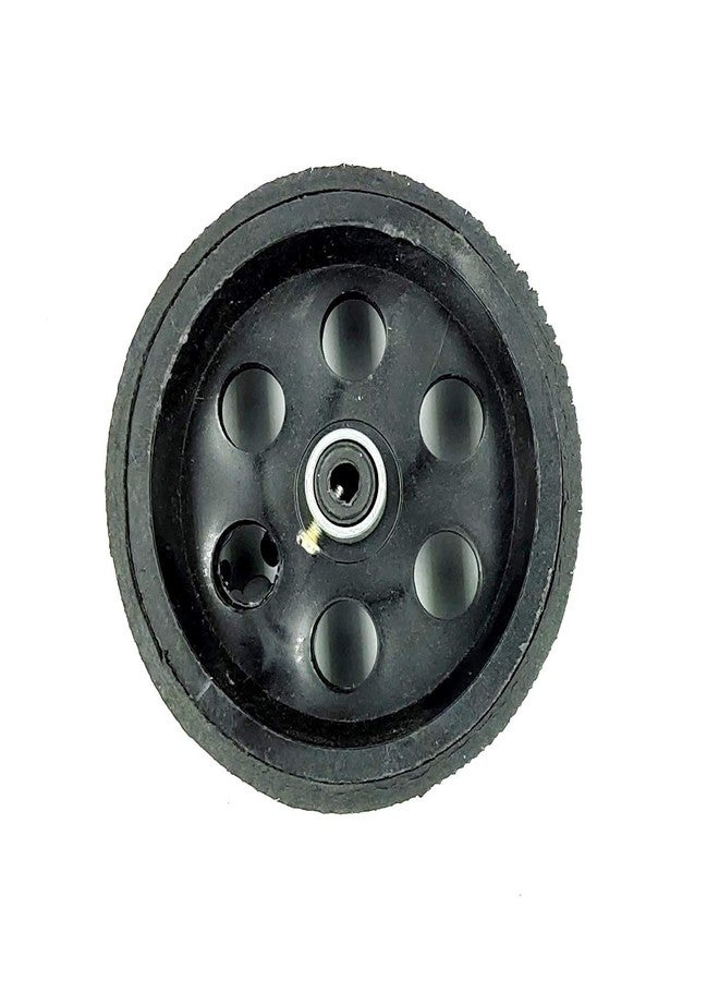INVENTO 1pcs 95mm x 40mm Plastic Robotic Wheel Durable Rubber Black Tire Wheel with metal collet for DC Geared Motor RC Car Robot - Image 1